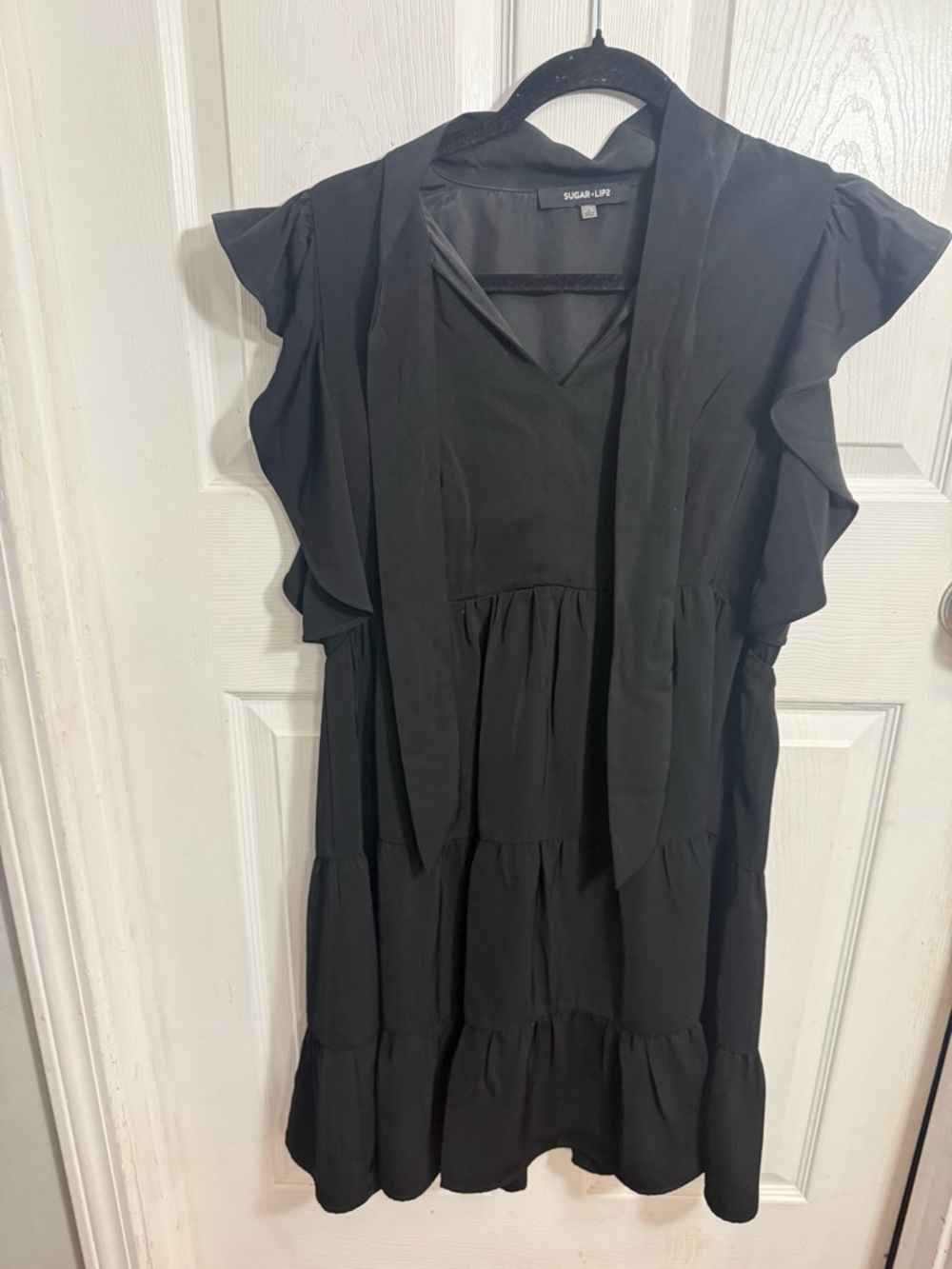 Sugarlips Black Ruffle Tiered Mini Dress
